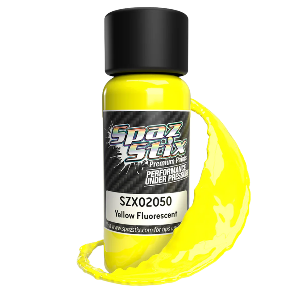 Spaz Stix Yellow Fluorescent Airbrush Ready Paint 2oz 59ml Bottle SZX02050