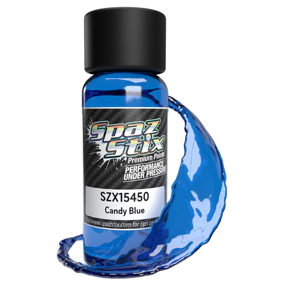 Spaz Stix Candy Blue Airbrush Ready Polycarbonate Paint 2oz SZX15450