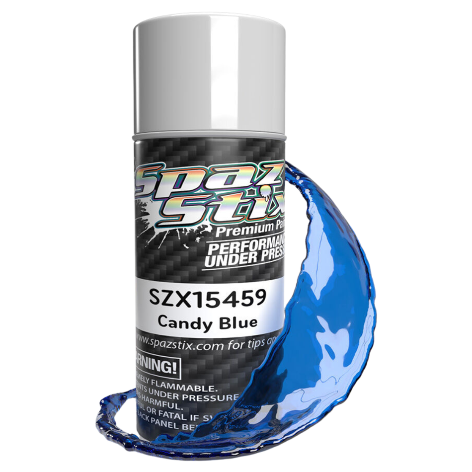 Spaz Stix Candy Blue Polycarbonate RC Body Paint Aerosol 104ml SZX15459