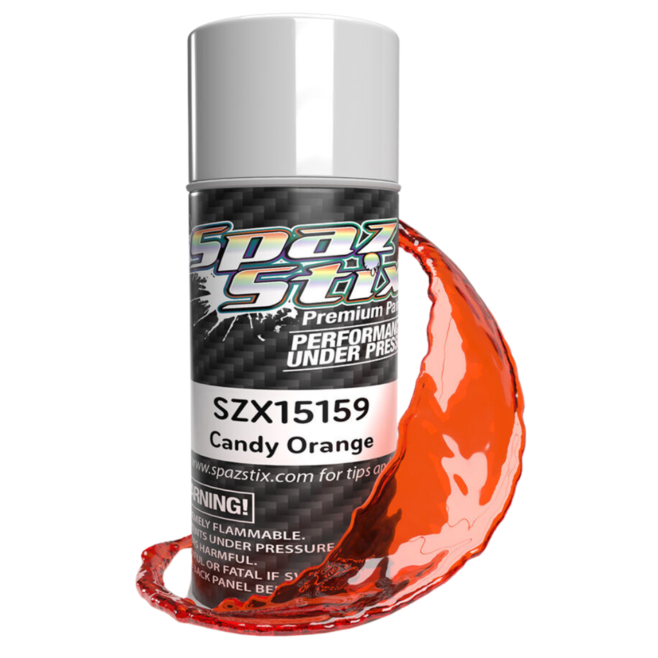 Spaz Stix Candy Orange Polycarbonate RC Body Paint Aerosol 104ml SZX15159