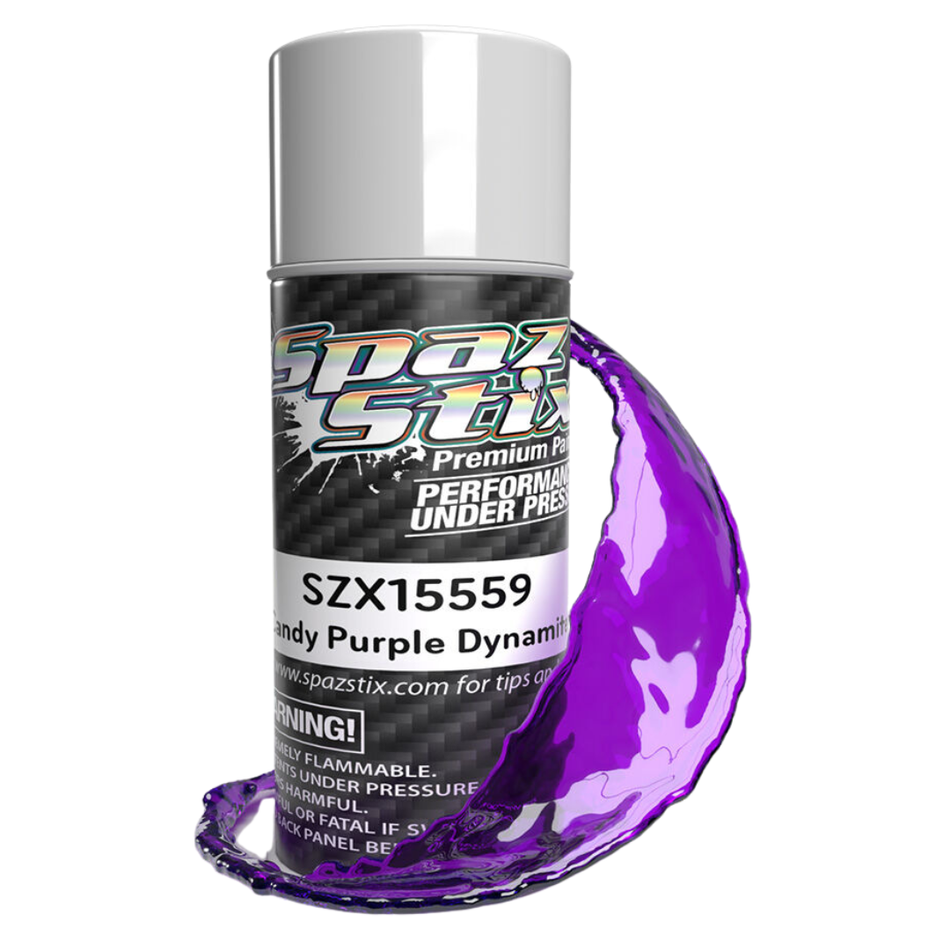 Spaz Stix Candy Purple Dynamite Polycarbonate RC Body Paint Aerosol 104ml SZX15559