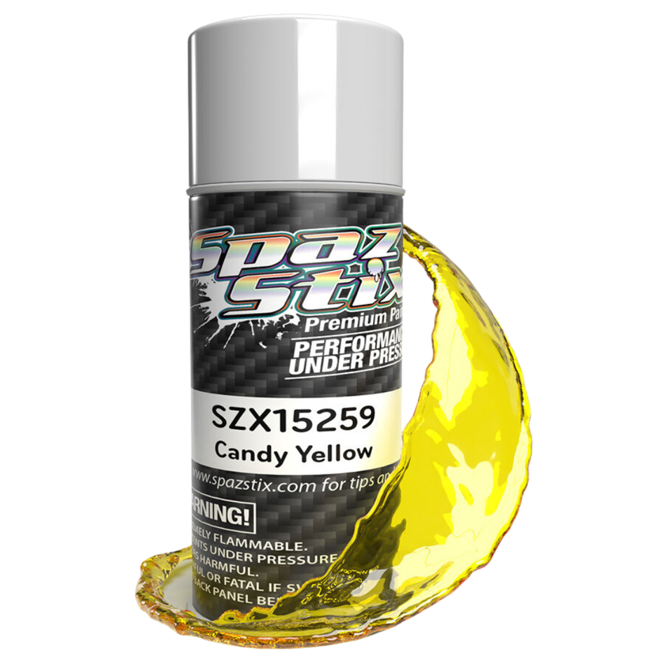 Spaz Stix Candy Yellow Polycarbonate RC Body Paint Aerosol 104ml SZX15259