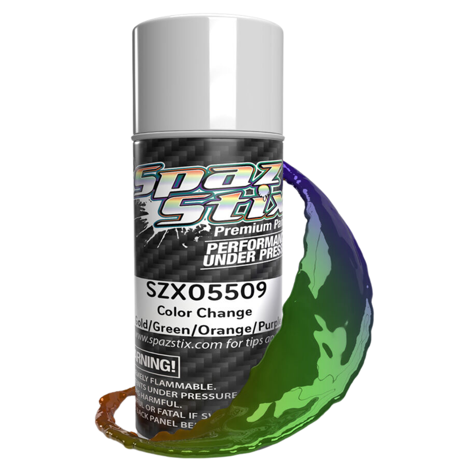 Spaz Stix Color Change Gold Green Orange Purple Polycarbonate RC Paint Aerosol 3.5oz SZX05509