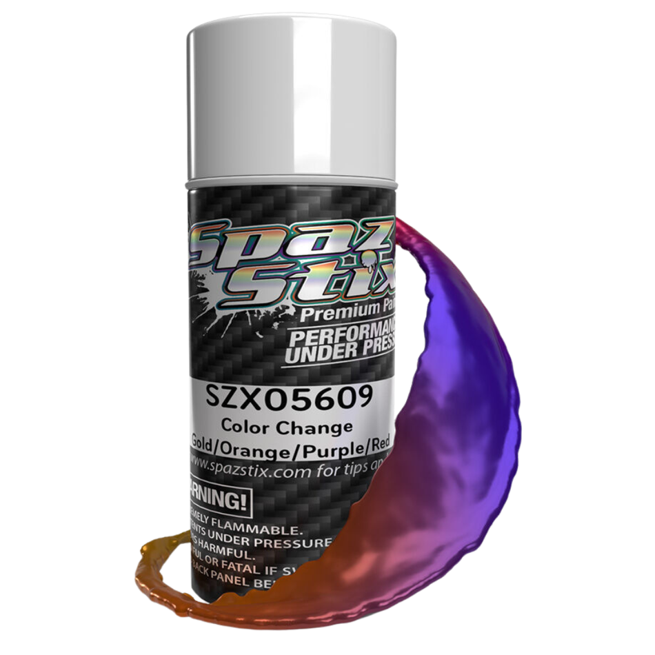 Spaz Stix Colour Change Gold Orange Purple Red Polycarbonate RC Paint Aerosol 3.5oz SZX05609