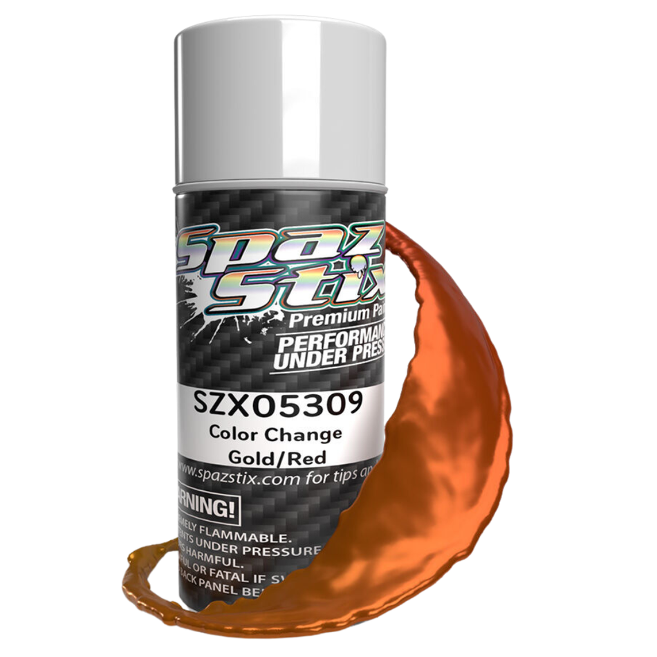Spaz Stix Colour Change Gold Red Polycarbonate RC Paint Aerosol 3.5oz SZX05309