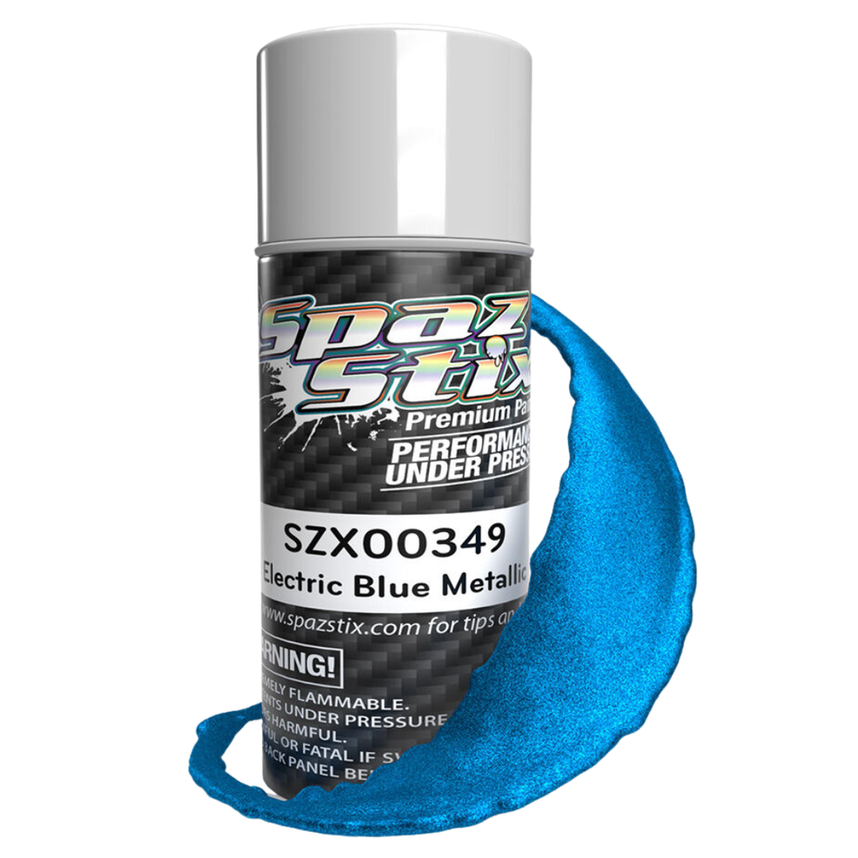 Spaz Stix Electric Blue Metallic Polycarbonate RC Body Paint Aerosol 104ml SZX00349