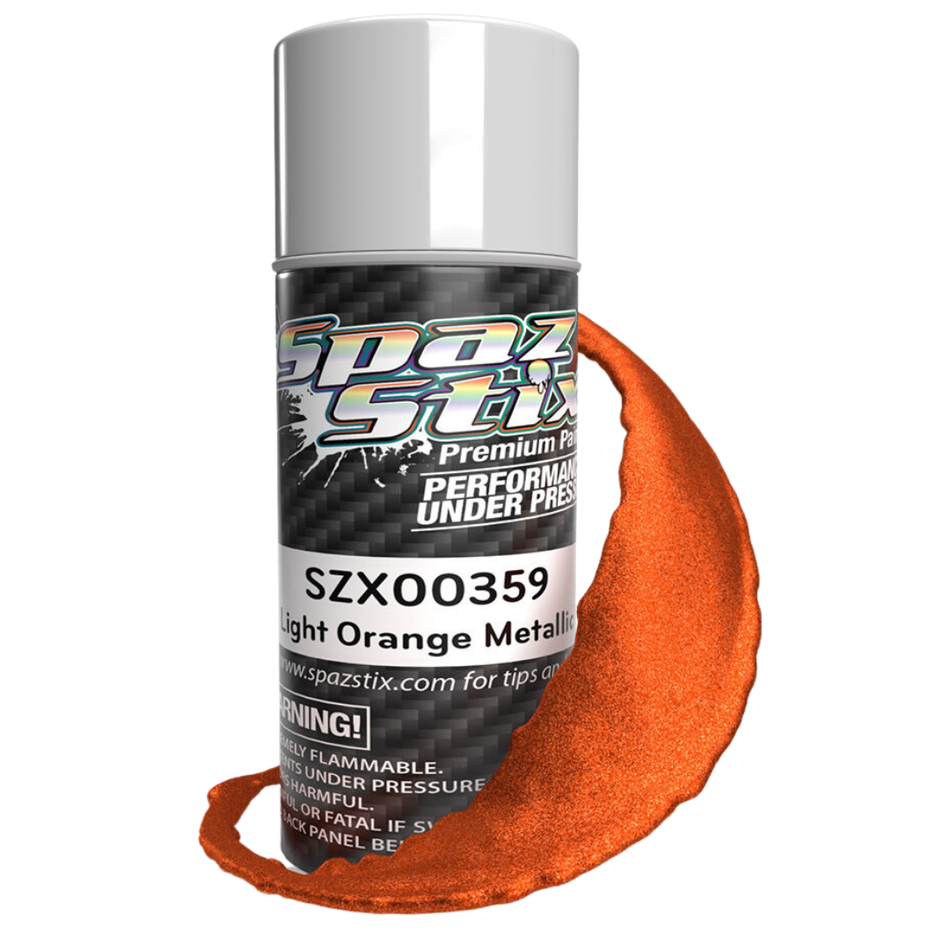 Spaz Stix Light Orange Metallic Polycarbonate RC Body Paint Aerosol 104ml SZX00359