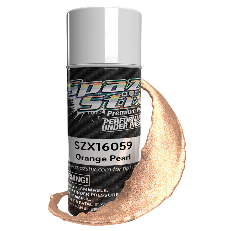 Spaz Stix Orange Pearl Polycarbonate RC Paint Aerosol 3.5oz 104ml SZX16059