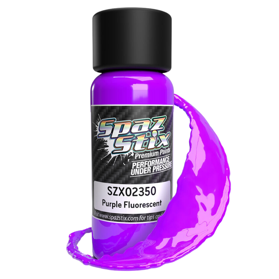 Spaz Stix Purple Fluorescent Airbrush Ready Polycarbonate RC Body Paint 59ml SZX02350