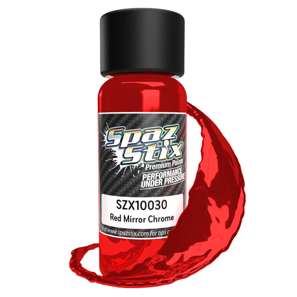 Spaz Stix Red Mirror Chrome Airbrush Ready Polycarbonate Paint 2oz SZX10030