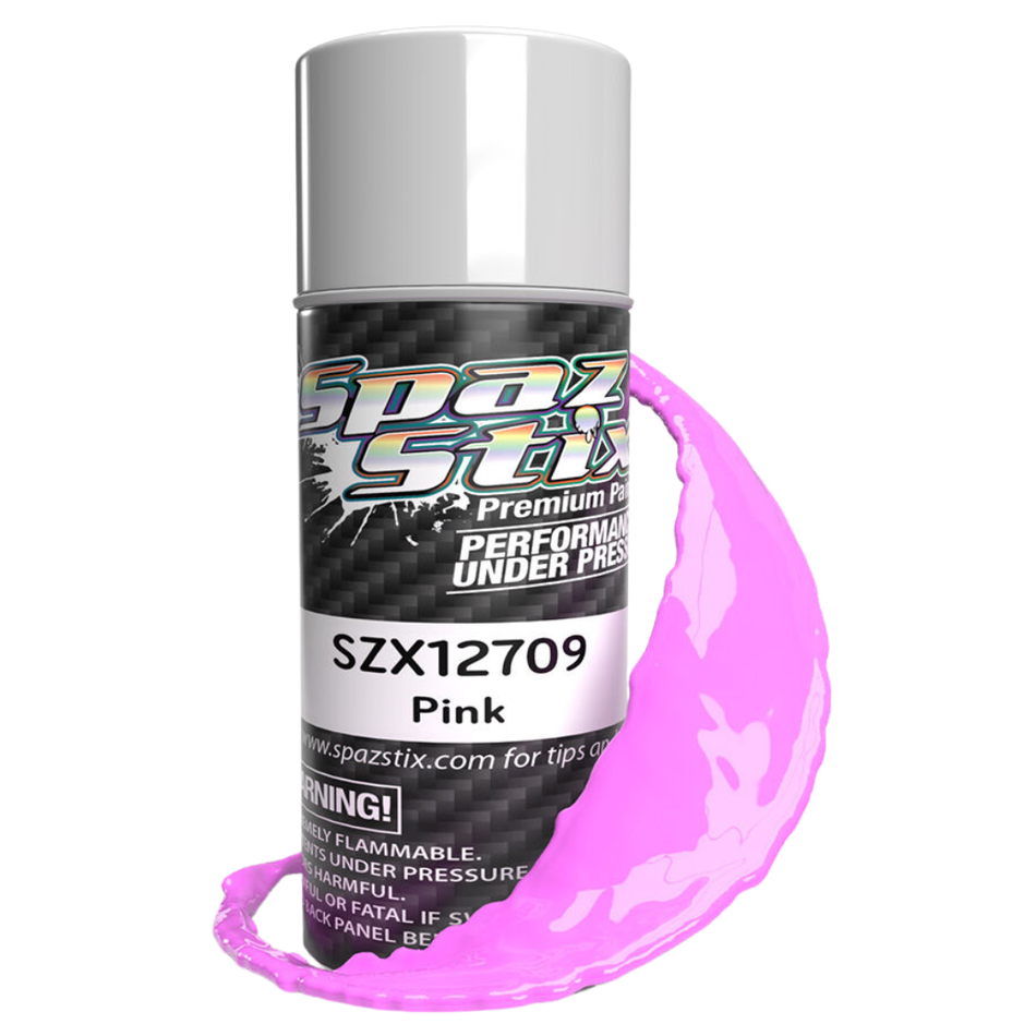 Spaz Stix Solid Pink Polycarbonate RC Body Paint Aerosol 104ml SZX12709