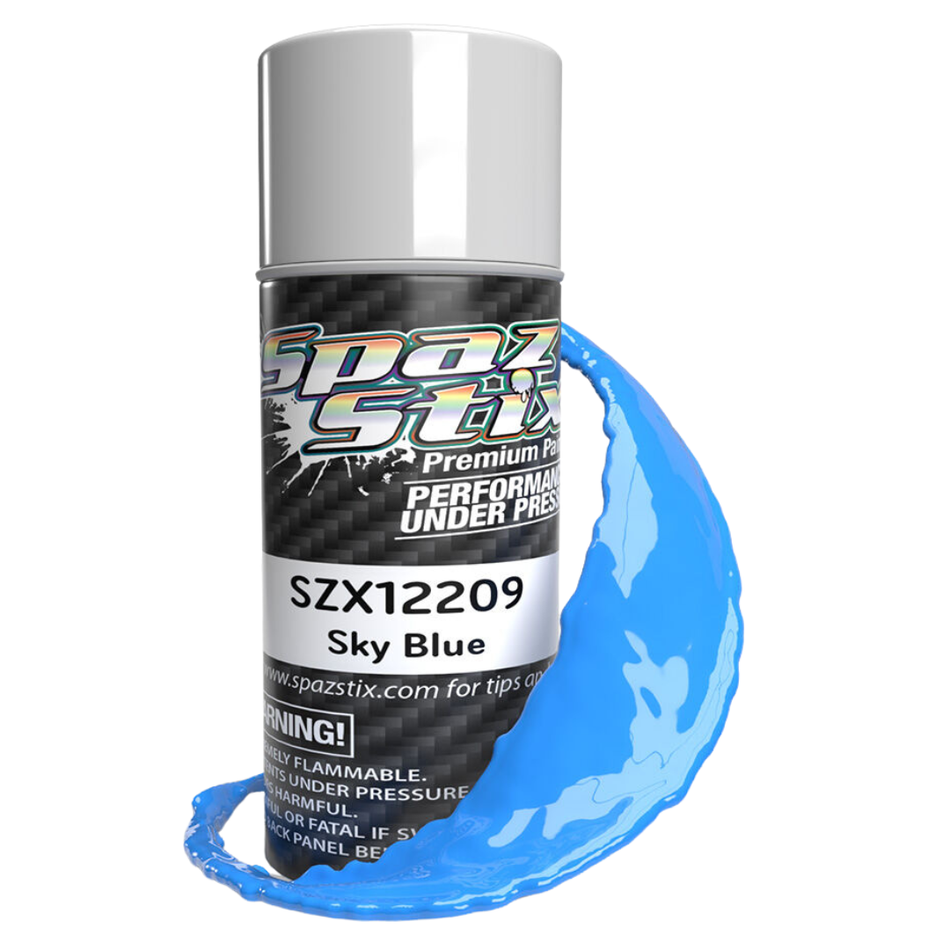 Spaz Stix Solid Sky Blue Polycarbonate RC Body Paint Aerosol 104ml SZX12209