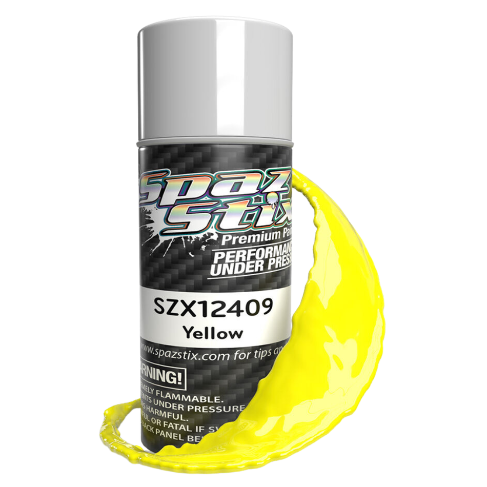 Spaz Stix Solid Yellow Polycarbonate RC Paint Aerosol 3.5oz SZX12409