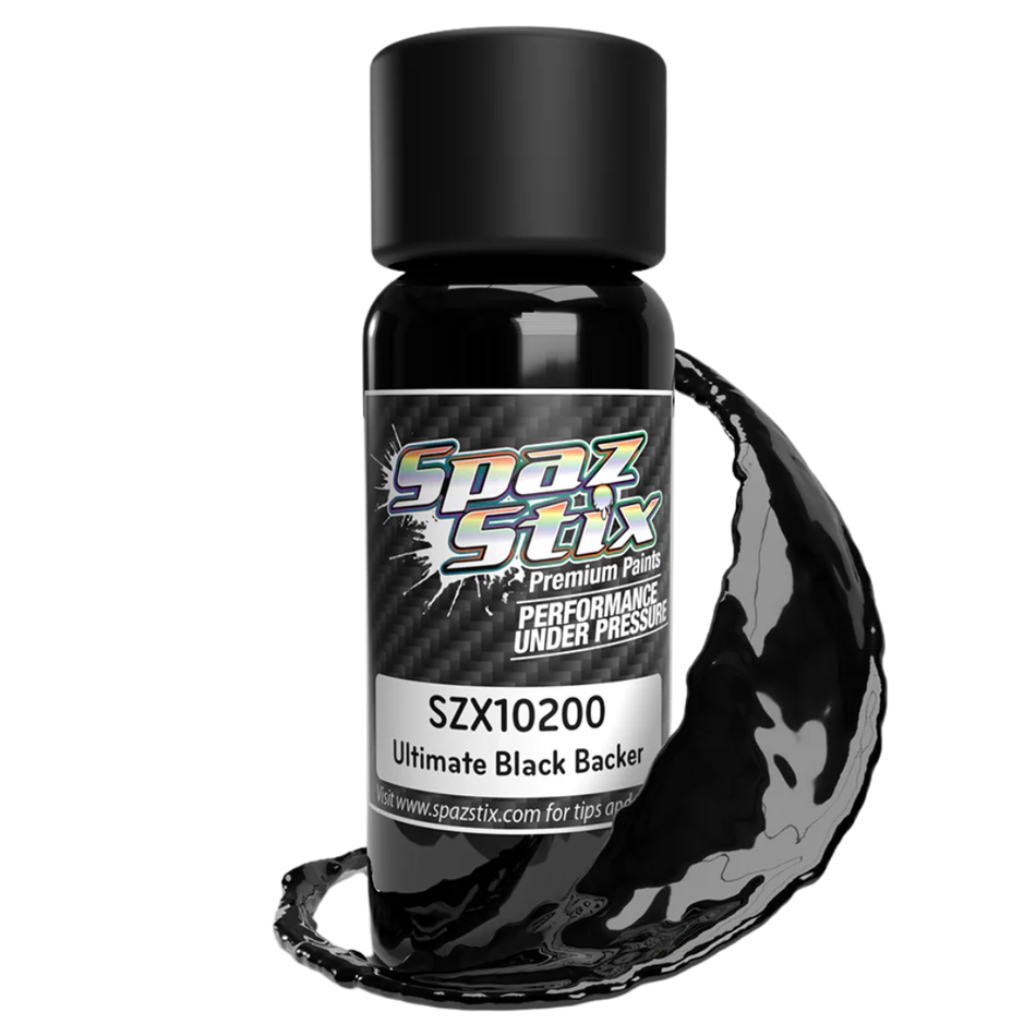 Spaz Stix Ultimate Black Backer for Mirror Chrome Airbrush Ready RC Body Paint 59ml SZX10200