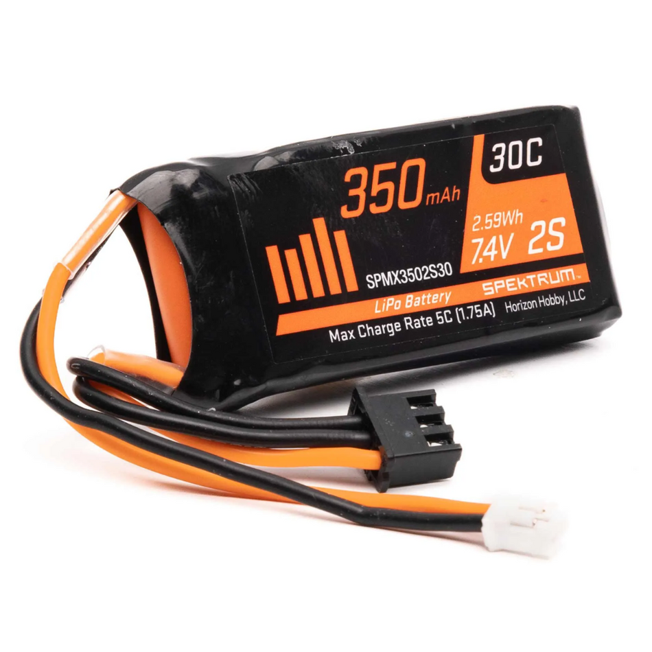 Spektrum 350mAh 2S 7.4V LiPo PH2.0 2 Pin Connector SCX24 DYNB0012 SPMX3502S30