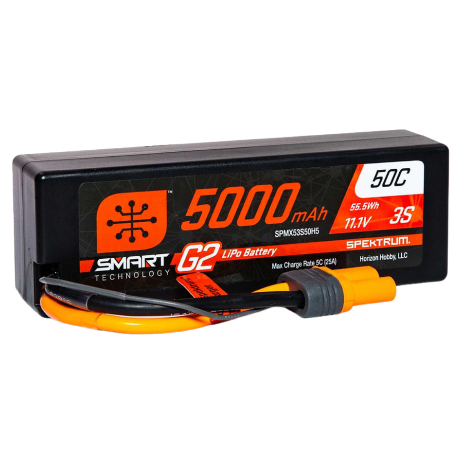 Spektrum 5000mAh 3S 11.1V 50C Smart G2 Hard Case LiPo Battery IC5 SPMX53S50H5