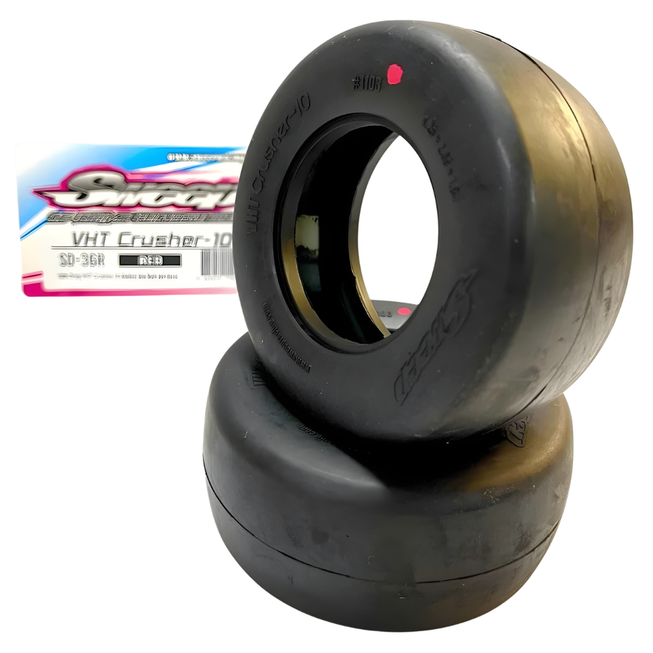 Sweep Crusher 10 Drag Tyres Belted Red Dot 1/10 SC 2pcs  SW-DS-36R