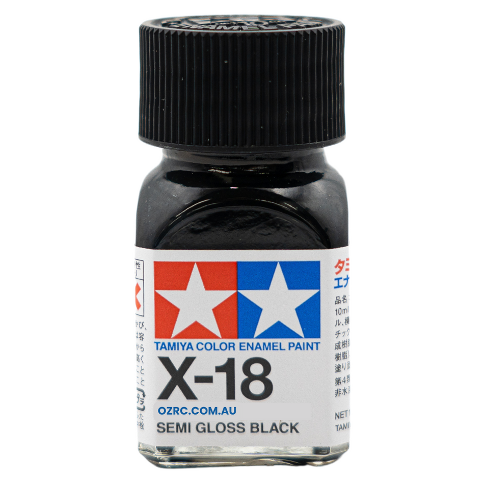 Tamiya Enamel Paint X-18 Semi Gloss Black 10ml 80018