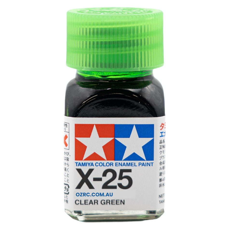 Tamiya Enamel Paint X-25 Gloss Clear Green 10ml 80025