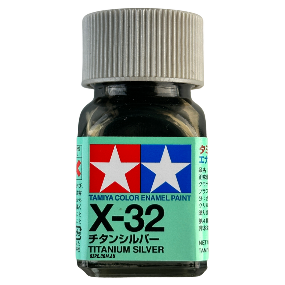 Tamiya Enamel Paint X-32 Gloss Titan Silver 10ml 80032