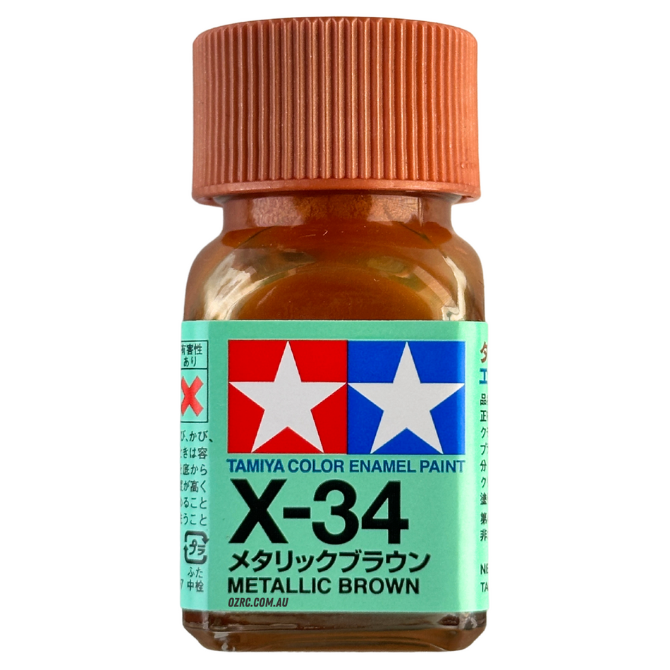 Tamiya Enamel Paint X-34 Gloss Metallic Brown 10ml 80034