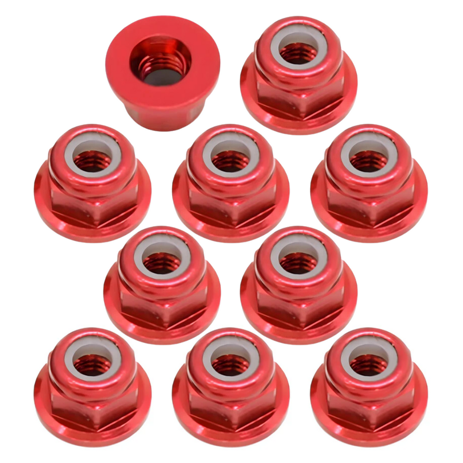 OZRC M4 Nylon Lock Nuts 10pcs Red Colour for RC Car 1/10