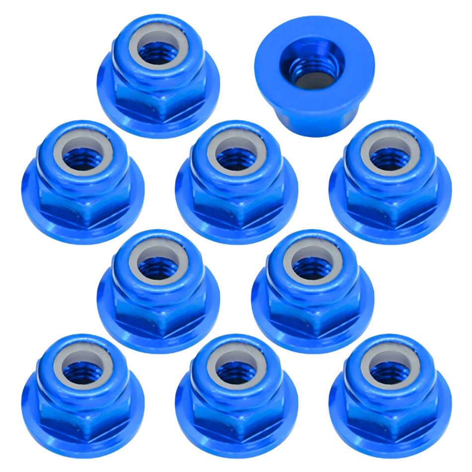 OZRC M4 Nylon Lock Nuts 10pcs Blue Colour for RC Car 1/10