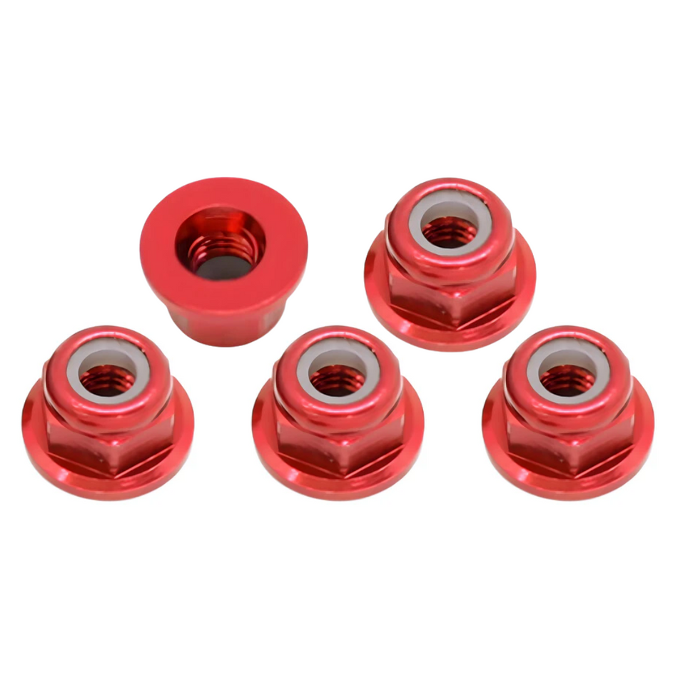OZRC M4 Nylon Lock Nuts 5pcs Red Colour for RC Car 1/10