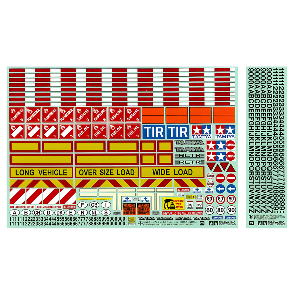 Tamiya RC Sticker Set For 1/14 Scale RC Truck & Trailer 56534