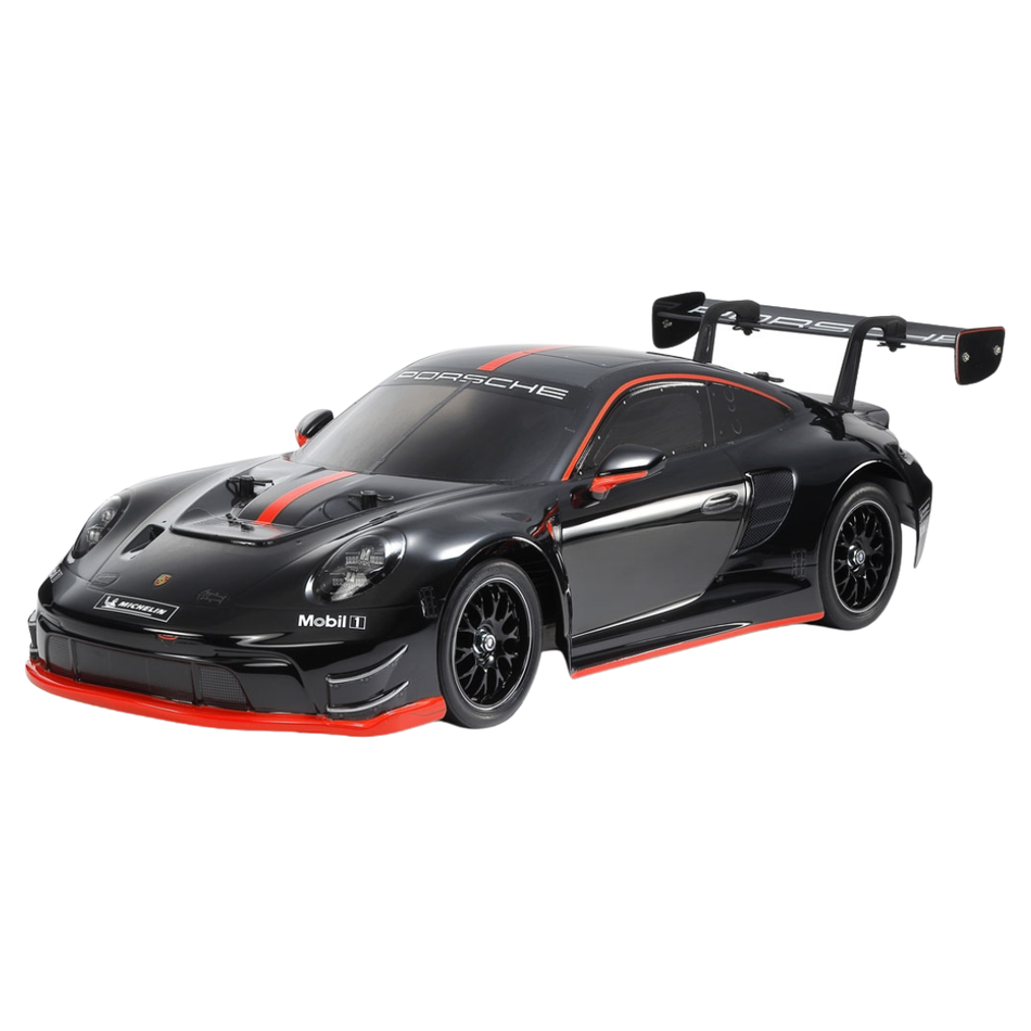 Tamiya TT-02 Porsche 911 GT3 R (992) RC Car Kit With Black Painted Body 47512