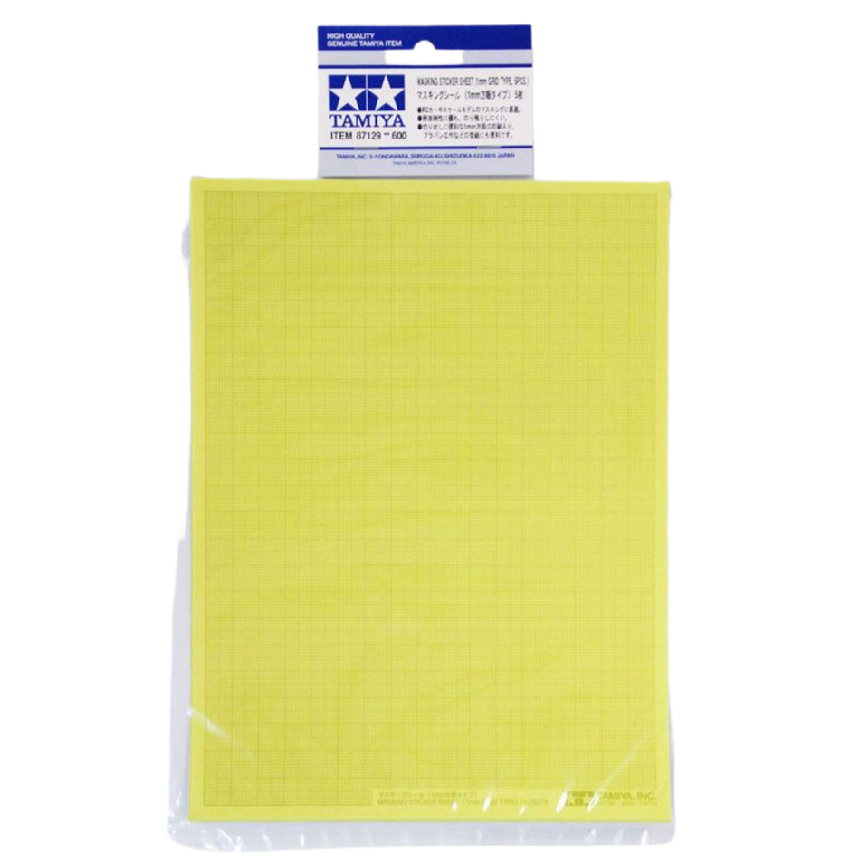 Tamiya Masking Sheet 1mm Grid 5 Piece Hobby Paint Set 87129