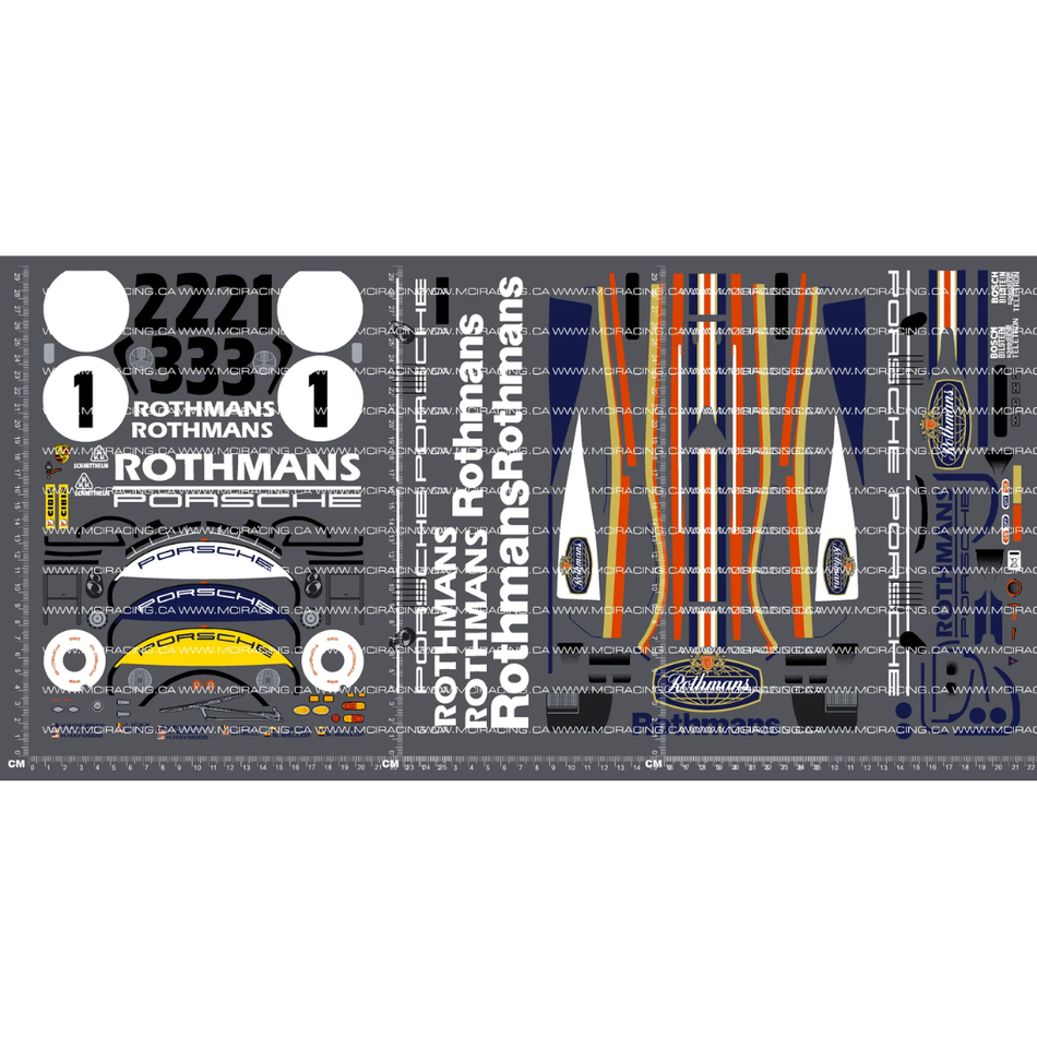 Tamiya Porsche 956 Rothmans Decal Set 1/10 Scale 47508