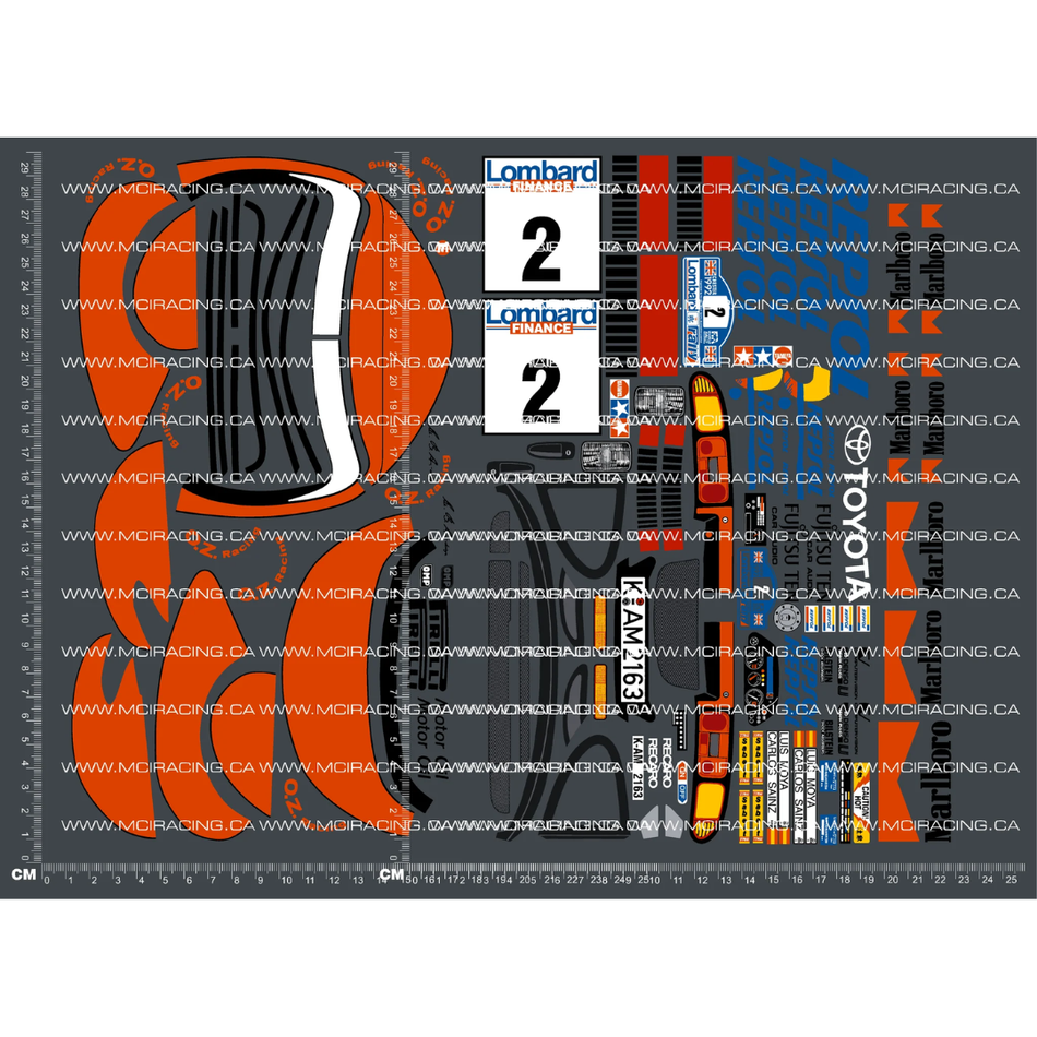 Tamiya Toyota Celica GT Four 1/10 Decal Sheet Suits 58119