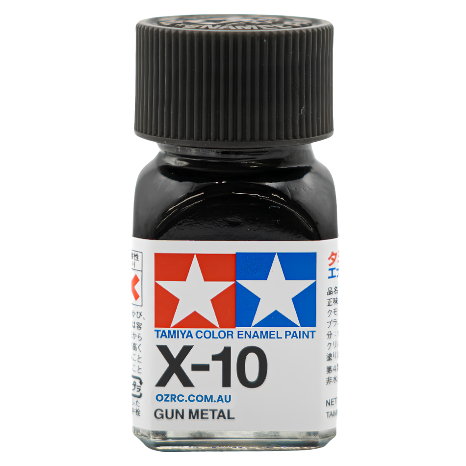 Tamiya X-10 Gloss Gun Metal Enamel Paint 10ml 80010