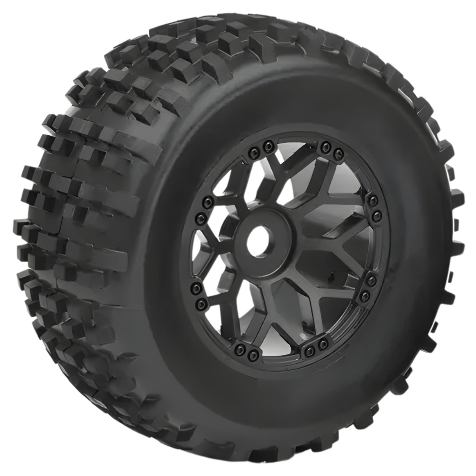 Team Corally Gripper 1/8 Monster Truck Tyres Glued on BBS Rims Pair C-00180-378-1