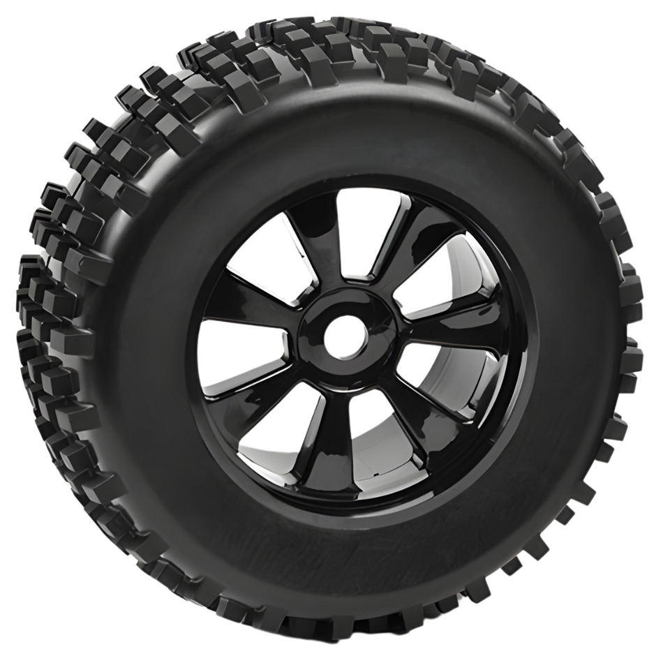 Team Corally Gripper 1/8 Monster Truck Tyres Glued on Black Rims Pair C-00180-378