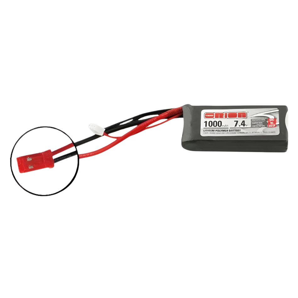 Team Orion 2S 1000mAh 7.4V 50C Lipo Battery w/ JST Plug 60132