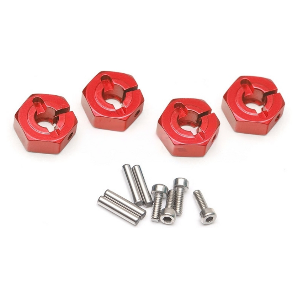 Team Raffee Co. 12mm Wheel Hex Hub w/ Locker Red Tamiya TT-02 (4) TRC/TT02-030