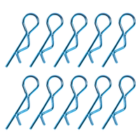 Team Corally 45° Bent Large Body Clips Blue 10pc C-35125