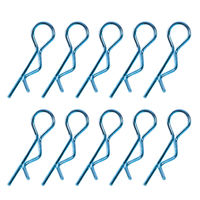 Team Corally 45° Bent Medium Body Clips Blue 10pc C-35115