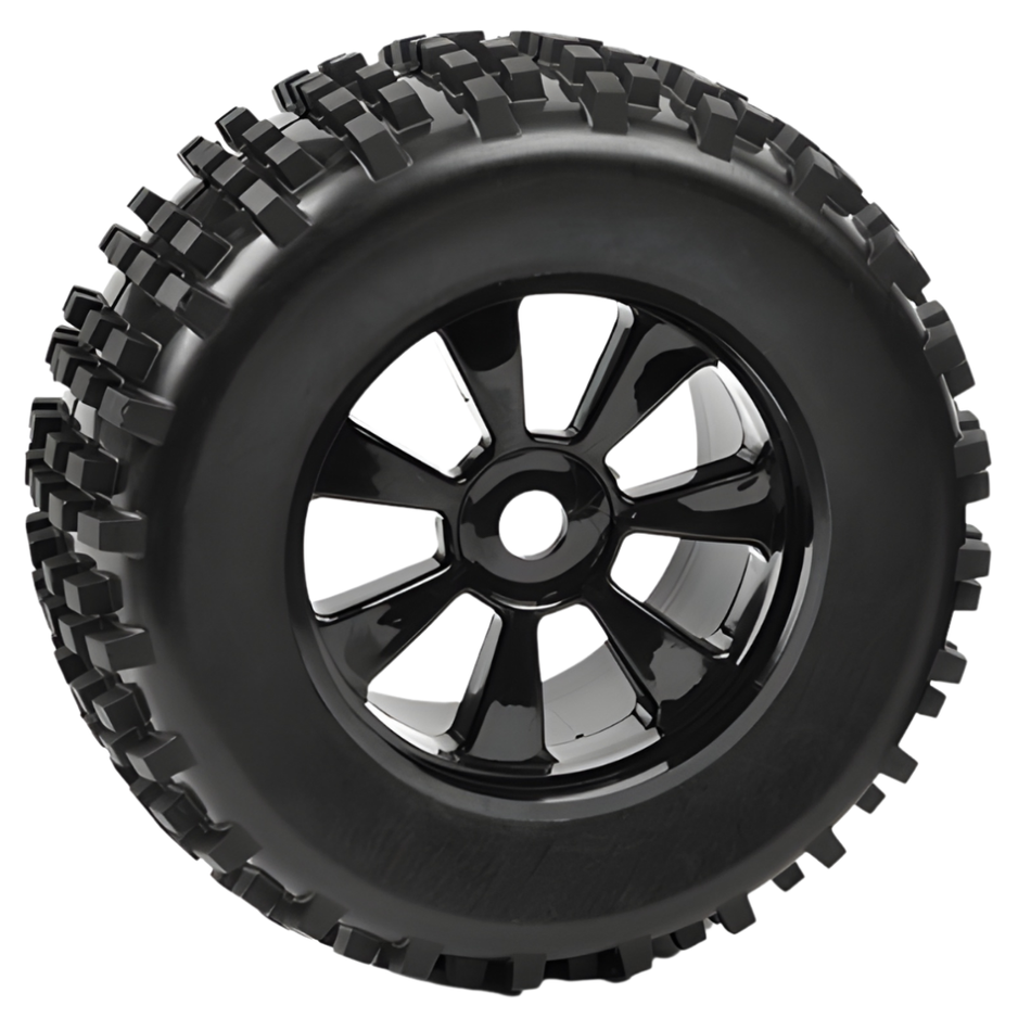 Team Corally Gripper 1/8 Monster Truck Tyres Black Rims 17mm Hex Pair C-00180-378