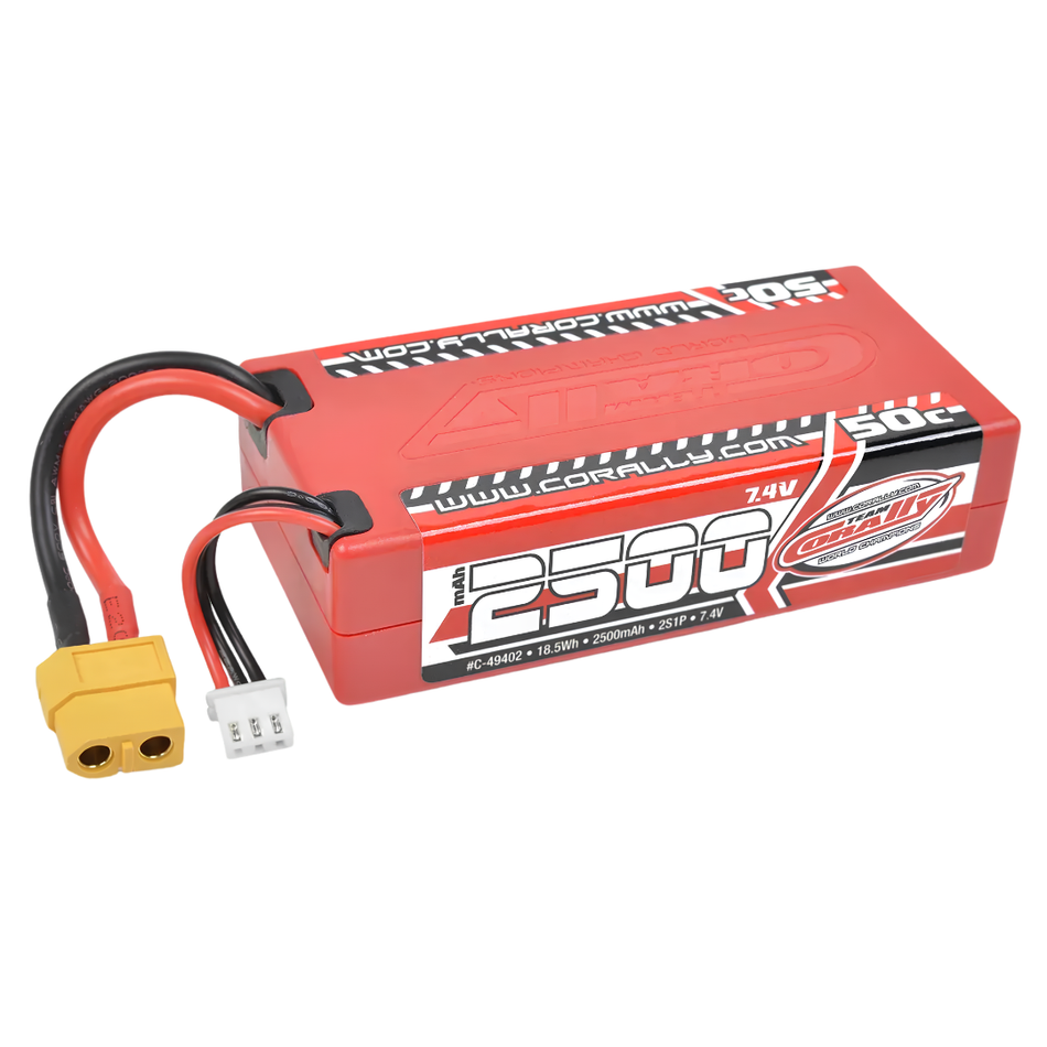 Team Corally Sport Racing 50C 2500mAh 7.4V 2S Shorty LiPo XT60 C-49402