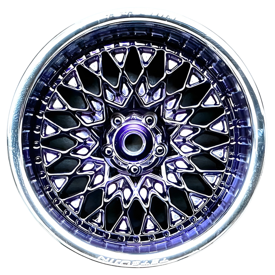 Tetsujin Gran Seeker Super Drift Rim Wheel Set 1/10 RC Chrome Purple TT-8549