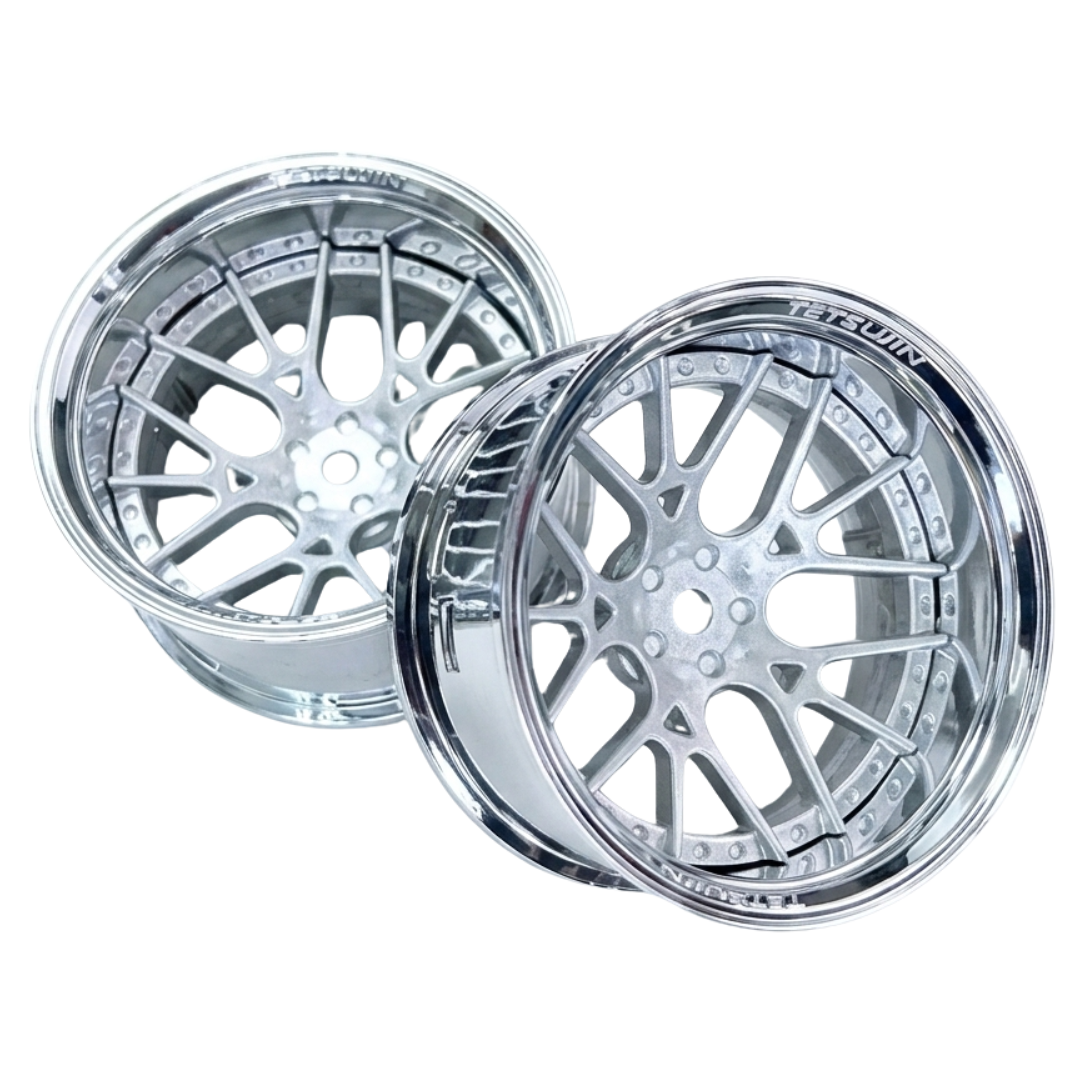 Rc Silver Rims Tetsujin Lycoris Super Drift Rim Wheel Set 1/10 RC Silver Chrome TT-83 ...