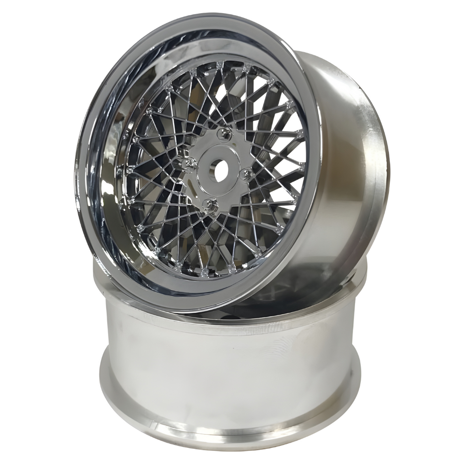 Topline Mesh Drift Wheels Offset 3 Chrome Silver DW-1023CS