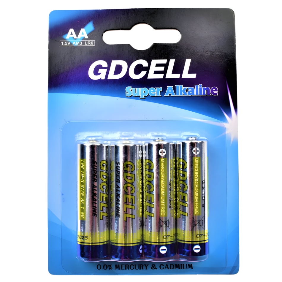 Tornado RC AA Alkaline Batteries 1.5V 4 Pack GDCELL-AA
