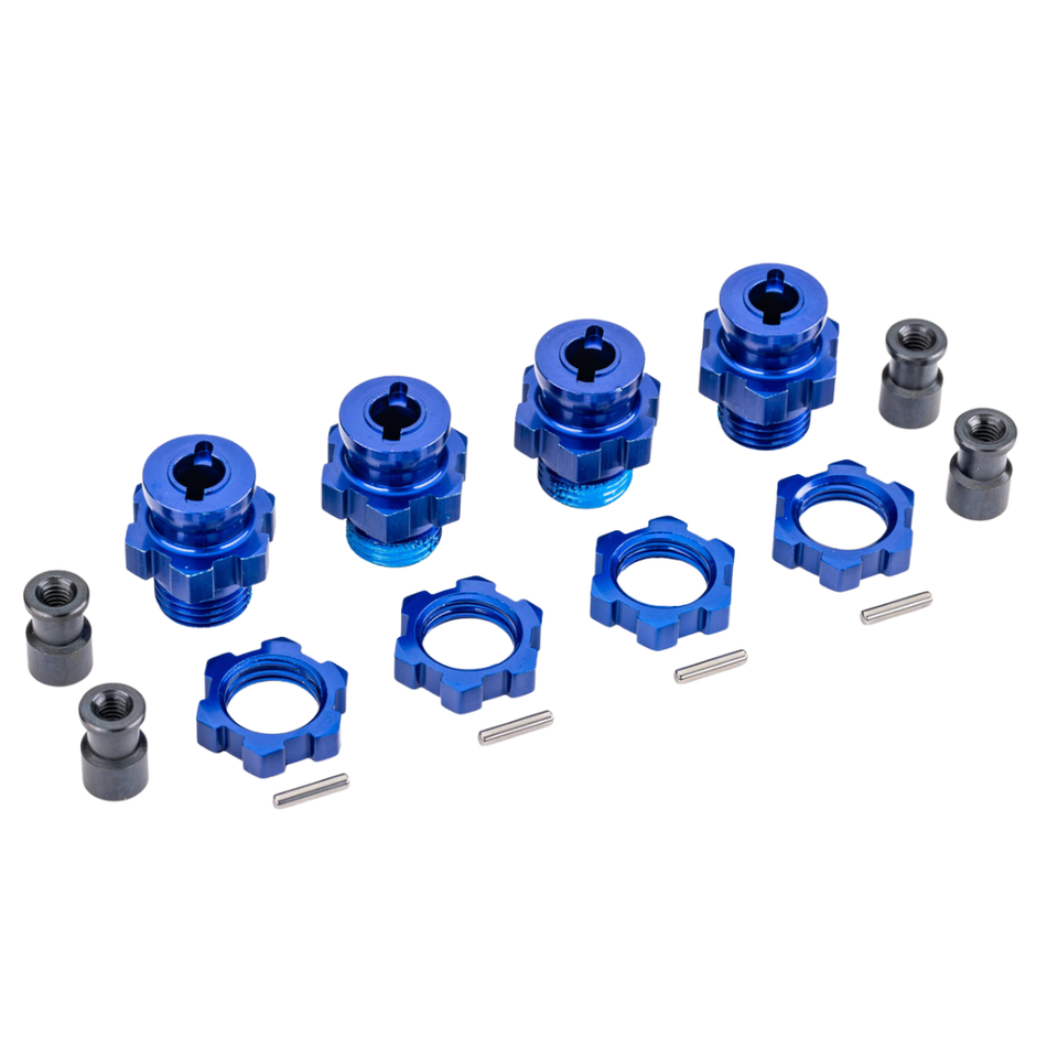 Traxxas 17mm Blue Aluminium Splined Hubs with Nuts 4-Pack 9086