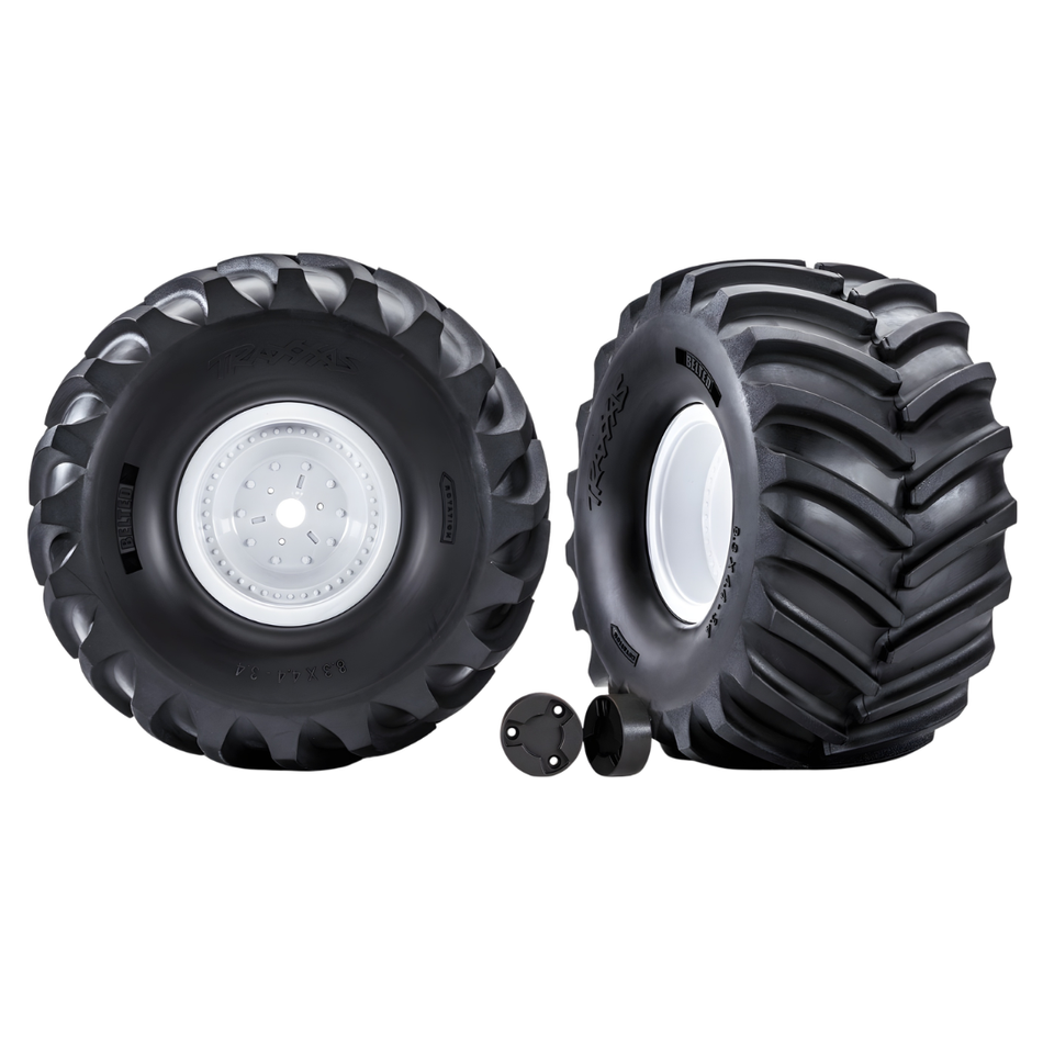 Traxxas 7689 X Monster Wheels Terra Groove Tyres White 2pc Set