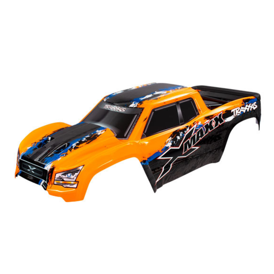 Traxxas 7811 X-Maxx Orange Painted Body Shell w/ Front & Rear Roll Cag ...