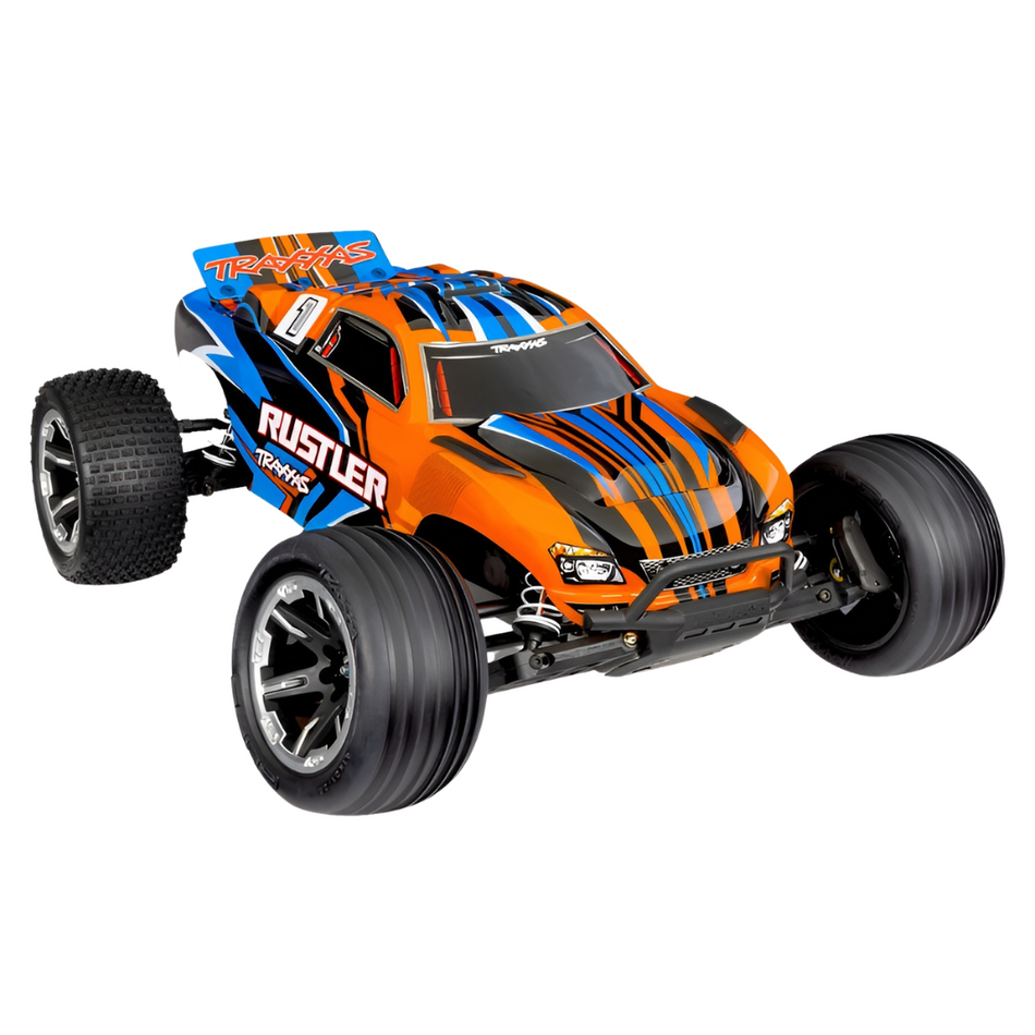 Traxxas Rustler HD 1/10 2WD Electric Stadium Truck RTR RC Car (Orange) 37254-8